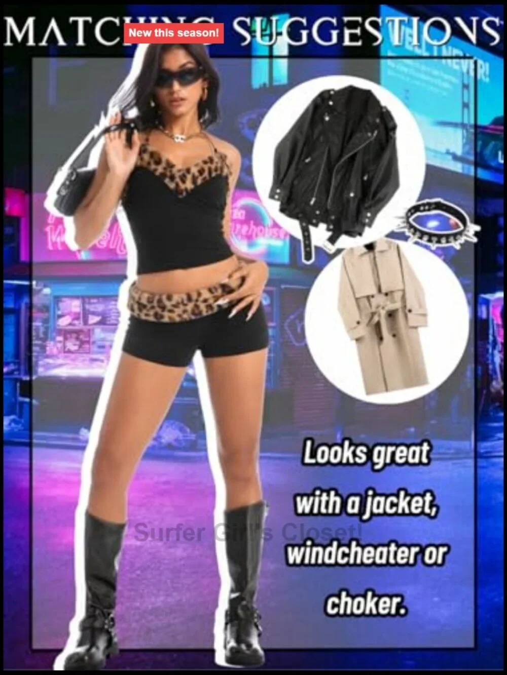 Animal Print Two Piece Club Outfit Halter Top Booty Shorts